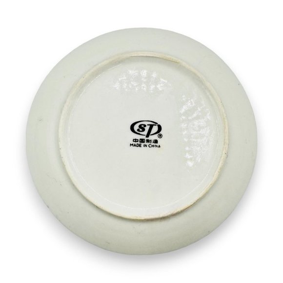 Vintage Chinese Hand Painted Bird on a Branch Trinket Dish / Gold Highlights - Picture 4 of 10